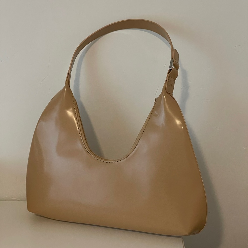 BY FAR Amber Semi Patent Leather Shoulder Bag